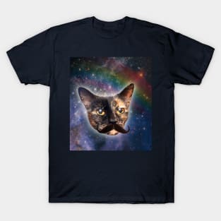 Moustached tortie cat T-Shirt